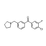structure of CAS# 898770-54-2, (4-Chloro-3-fluorophenyl)[3-(1-pyrrolidinylmethyl)phenyl]methanone;4-chloro-3-fluoro-3'-pyrrolidinomethyl benzophenone