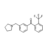 structure of CAS# 898770-62-2, [3-(1-Pyrrolidinylmethyl)phenyl][2-(trifluoromethyl)phenyl]methanone;3'-pyrrolidinomethyl-2-trifluoromethylbenzophenone