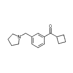 structure of CAS# 898770-96-2, Cyclobutyl[3-(1-pyrrolidinylmethyl)phenyl]methanone;cyclobutyl 3-(pyrrolidinomethyl)phenyl ketone