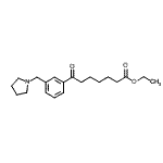 structure of CAS# 898771-10-3, Ethyl 7-oxo-7-[3-(1-pyrrolidinylmethyl)phenyl]heptanoate;ethyl 7-oxo-7-[3-(pyrrolidinomethyl)phenyl]heptanoate