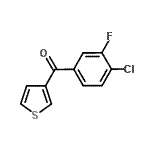 structure of CAS# 898771-18-1, (4-Chloro-3-fluorophenyl)(3-thienyl)methanone;3-(4-Chloro-3-fluorobenzoyl)thiophene