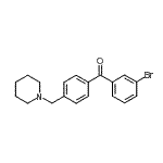 structure of CAS# 898771-29-4, (3-Bromophenyl)[4-(1-piperidinylmethyl)phenyl]methanone;3-bromo-4'-piperidinomethyl benzophenone