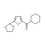 结构式 CAS# 898772-56-0, 环己基[5-(1,3-二氧戊环-2-基)-2-噻吩基]甲酮