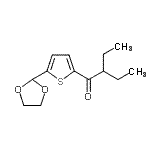 structure of CAS# 898772-96-8, 1-[5-(1,3-Dioxolan-2-yl)-2-thienyl]-2-ethyl-1-butanone;5-(1,3-Dioxolan-2-yl)-2-thienyl 1-ethylpropyl ketone