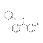 structure of CAS# 898773-09-6, (3-Chlorophenyl)[2-(1-piperidinylmethyl)phenyl]methanone;3'-Chloro-2-piperidinomethyl benzophenone