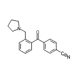 structure of CAS# 898774-26-0, 4-[2-(1-Pyrrolidinylmethyl)benzoyl]benzonitrile;4'-cyano-2-pyrrolidinomethyl benzophenone