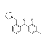 structure of CAS# 898774-85-1, (4-Bromo-2-fluorophenyl)[2-(1-pyrrolidinylmethyl)phenyl]methanone;4-bromo-2-fluoro-2'-pyrrolidinomethyl benzophenone