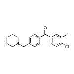 structure of CAS# 898775-20-7, (4-Chloro-3-fluorophenyl)[4-(1-piperidinylmethyl)phenyl]methanone;4-chloro-3-fluoro-4'-piperidinomethyl benzophenone