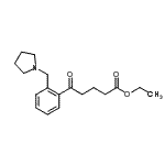 structure of CAS# 898775-30-9, Ethyl 5-oxo-5-[2-(1-pyrrolidinylmethyl)phenyl]pentanoate;ethyl 5-oxo-5-[2-(pyrrolidinomethyl)phenyl]valerate