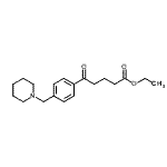 structure of CAS# 898775-81-0, Ethyl 5-oxo-5-[4-(1-piperidinylmethyl)phenyl]pentanoate;ethyl 5-oxo-5-[4-(piperidinomethyl)phenyl]valerate