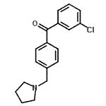 structure of CAS# 898776-32-4, (3-Chlorophenyl)[4-(1-pyrrolidinylmethyl)phenyl]methanone;3-chloro-4'-pyrrolidinomethyl benzophenone