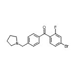 structure of CAS# 898776-71-1, (4-Bromo-2-fluorophenyl)[4-(1-pyrrolidinylmethyl)phenyl]methanone;4-bromo-2-fluoro-4'-pyrrolidinomethyl benzophenone