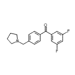 结构式 CAS# 898776-93-7, (3,5-二氟苯基)[4-(1-吡咯烷基甲基)苯基]甲酮