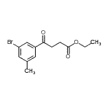 structure of CAS# 898777-03-2, Ethyl 4-(3-bromo-5-methylphenyl)-4-oxobutanoate;Ethyl 4-(3-bromo-5-methylphenyl)-4-oxobutyrate
