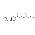 structure of CAS# 898777-10-1, Ethyl 5-oxo-5-[4-(1-pyrrolidinylmethyl)phenyl]pentanoate;ethyl 5-oxo-5-[(4-pyrrolidinomthyl)phenyl]valerate