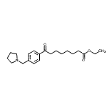 structure of CAS# 898777-19-0, Ethyl 8-oxo-8-[4-(1-pyrrolidinylmethyl)phenyl]octanoate;ethyl 8-oxo-8-[(4-pyrrolidinomthyl)phenyl]octanoate