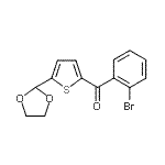 structure of CAS# 898778-01-3, (2-Bromophenyl)[5-(1,3-dioxolan-2-yl)-2-thienyl]methanone;2-(2-Bromobenzoyl)-5-(1,3-Dioxolan-2-yl)thiophene