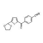 structure of CAS# 898778-22-8, 4-{[5-(1,3-Dioxolan-2-yl)-2-thienyl]carbonyl}benzonitrile;2-(4-Cyanobenzoyl)-5-(1,3-dioxolan-2-yl)thiophene