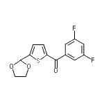 structure of CAS# 898778-84-2, (3,5-Difluorophenyl)[5-(1,3-dioxolan-2-yl)-2-thienyl]methanone;2-(3,5-Difluorobenzoyl)-5-(1,3-dioxolan-2-yl)thiophene