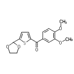 structure of CAS# 898779-10-7, (3,4-Dimethoxyphenyl)[5-(1,3-dioxolan-2-yl)-2-thienyl]methanone;2-(3,4-Dimethoxybenzoyl)-5-(1,3-dioxolan-2-yl)thiophene