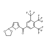 结构式 CAS# 898779-34-5, [5-(1,3-二氧戊环-2-基)-2-噻吩基][3,4,5-三(三氟甲基)苯基]甲酮