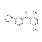 structure of CAS# 898779-36-7, (2,5-Dimethylphenyl)[3-(1,3-dioxolan-2-yl)phenyl]methanone;2,5-dimethyl-3'-(1,3-dioxolan-2-yl)benzophenone