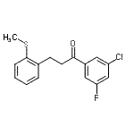 structure of CAS# 898780-37-5, 1-(3-Chloro-5-fluorophenyl)-3-[2-(methylsulfanyl)phenyl]-1-propanone;3'-chloro-5'-fluoro-3-(2-thiomethylphenyl)propiophenone