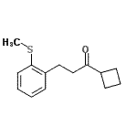structure of CAS# 898780-69-3, 1-Cyclobutyl-3-[2-(methylsulfanyl)phenyl]-1-propanone;cyclobutyl 2-(2-thiomethylphenyl)ethyl ketone