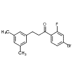 structure of CAS# 898780-90-0, 1-(4-Bromo-2-fluorophenyl)-3-(3,5-dimethylphenyl)-1-propanone;4'-bromo-3-(3,5-dimethylphenyl)-2'-fluoropropiophenone