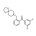 structure of CAS# 898781-05-0, (3,5-Difluorophenyl)[2-(1,4-dioxa-8-azaspiro[4.5]dec-8-ylmethyl)phenyl]methanone;3,5-diflu<wbr>oro-2'-[8<wbr>-(1,4-dio<wbr>xa-8-azas<wbr>piro[4.5]<wbr>decyl)met<wbr>hyl]benzo<wbr>phenone