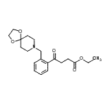 structure of CAS# 898781-23-2, Ethyl 4-[2-(1,4-dioxa-8-azaspiro[4.5]dec-8-ylmethyl)phenyl]-4-oxobutanoate;ethyl 4-[<wbr>2-[8-(1,4<wbr>-dioxa-8-<wbr>azaspiro[<wbr>4.5]decyl<wbr>)methyl]p<wbr>henyl]-4-<wbr>oxobutyra<wbr>te