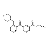 structure of CAS# 898781-62-9, Ethyl 3-[2-(4-thiomorpholinylmethyl)benzoyl]benzoate;3'-carboethoxy-2-thiomorpholinomethyl benzophenone