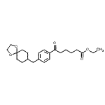 structure of CAS# 898782-10-0, Ethyl 6-[4-(1,4-dioxaspiro[4.5]dec-8-ylmethyl)phenyl]-6-oxohexanoate;ethyl 6-[<wbr>4-[8-(1,4<wbr>-dioxa-8-<wbr>azaspiro[<wbr>4.5]decyl<wbr>)methyl]p<wbr>henyl]-6-<wbr>oxohexano<wbr>ate