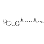 structure of CAS# 898782-13-3, Ethyl 7-[4-(1,4-dioxa-8-azaspiro[4.5]dec-8-ylmethyl)phenyl]-7-oxoheptanoate;ethyl 7-[<wbr>4-[8-(1,4<wbr>-dioxa-8-<wbr>azaspiro[<wbr>4.5]decyl<wbr>)methyl]p<wbr>henyl]-7-<wbr>oxoheptan<wbr>oate