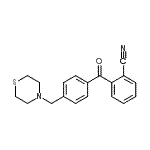 structure of CAS# 898782-40-6, 2-[4-(4-Thiomorpholinylmethyl)benzoyl]benzonitrile;2-cyano-4'-thiomorpholinomethyl benzophenone