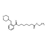 structure of CAS# 898782-68-8, Ethyl 8-oxo-8-[2-(4-thiomorpholinylmethyl)phenyl]octanoate;ethyl 8-oxo-8-[2-(thiomorpholinomethyl)phenyl]octanoate