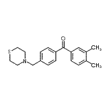structure of CAS# 898782-79-1, (3,4-Dimethylphenyl)[4-(4-thiomorpholinylmethyl)phenyl]methanone;3,4-dimethyl-4'-thiomorpholinomethyl benzophenone