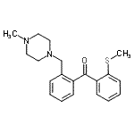 structure of CAS# 898782-97-3, {2-[(4-Methyl-1-piperazinyl)methyl]phenyl}[2-(methylsulfanyl)phenyl]methanone;2-(4-methylpiperazinomethyl)-2'-thiomethylbenzophenone