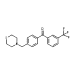 structure of CAS# 898782-98-4, [4-(4-Thiomorpholinylmethyl)phenyl][3-(trifluoromethyl)phenyl]methanone;4'-thiomorpholinomethyl-3-trifluoromethylbenzophenone