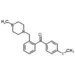 structure of CAS# 898782-99-5, {2-[(4-Methyl-1-piperazinyl)methyl]phenyl}[4-(methylsulfanyl)phenyl]methanone;2-(4-methylpiperazinomethyl)-4'-thiomethylbenzophenone