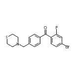 structure of CAS# 898783-02-3, (4-Bromo-2-fluorophenyl)[4-(4-thiomorpholinylmethyl)phenyl]methanone;4-bromo-2-fluoro-4'-thiomorpholinomethyl benzophenone