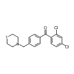 structure of CAS# 898783-12-5, (2,4-Dichlorophenyl)[4-(4-thiomorpholinylmethyl)phenyl]methanone;2,4-dichloro-4'-thiomorpholinomethyl benzophenone
