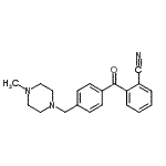 structure of CAS# 898783-49-8, 2-{4-[(4-Methyl-1-piperazinyl)methyl]benzoyl}benzonitrile;2-cyano-4'-(4-methylpiperazinomethyl) benzophenone