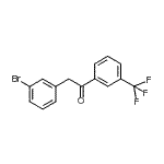 structure of CAS# 898784-20-8, 2-(3-Bromophenyl)-1-[3-(trifluoromethyl)phenyl]ethanone;2-(3-Bromophenyl)-3'-trifluoromethylacetophenone;MFCD02260733