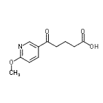 structure of CAS# 898784-58-2, 5-(6-Methoxy-3-pyridinyl)-5-oxopentanoic acid;5-(6-Methoxypyridin-3-yl)-5-oxovaleric acid