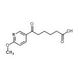 structure of CAS# 898784-60-6, 6-(6-Methoxy-3-pyridinyl)-6-oxohexanoic acid;6-(6-Methoxypyridin-3-yl)-6-oxohexanoic acid