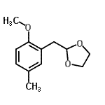structure of CAS# 898785-31-4, 2-(2-Methoxy-5-methylbenzyl)-1,3-dioxolane;2-methoxy-5-methyl(1,3-dioxolan-2-ylmethyl)benzene