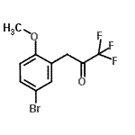 structure of CAS# 898787-45-6, 3-(5-Bromo-2-methoxyphenyl)-1,1,1-trifluoroacetone;3-(5-Bromo-2-methoxyphenyl)-1,1,1-trifluoro-2-propanone;MFCD07700129