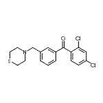 structure of CAS# 898787-81-0, (2,4-Dichlorophenyl)[3-(4-thiomorpholinylmethyl)phenyl]methanone;2,4-Dichloro-3'-thiomorpholinomethyl benzophenone