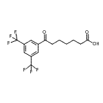 structure of CAS# 898788-13-1, 7-[3,5-Bis(trifluoromethyl)phenyl]-7-oxoheptanoic acid;7-(3,5-ditrifluoromethylphenyl)-7-oxoheptanoic acid